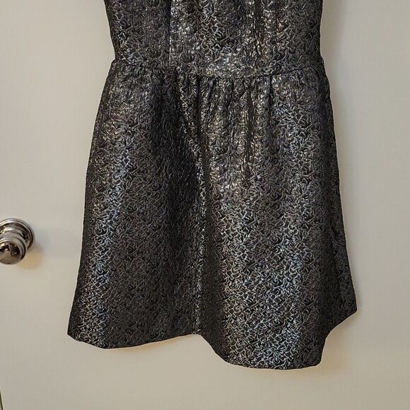 3/$30 FRENCHI Retro Rockabilly Gunmetal Brocade Fit & Flare Pullover Dress - Picture 3 of 8